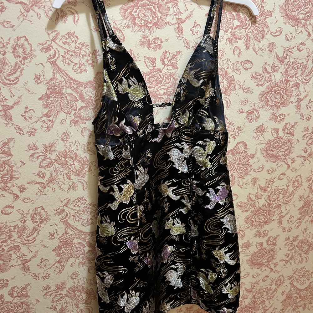 Urban Outfitters Purple Black and Gold Koi Dress